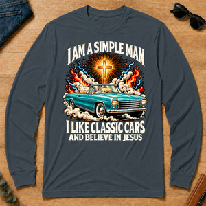I Like Classic Cars & Believe In Jesus - dark-heather - LST2D-DarkHeather