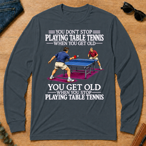 Old Man Don't Stop Table Tennis - dark-heather - LST2D-DarkHeather