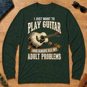 Vintage I Just Want To Play Guitar - forest-green - LST2D-ForestGreen