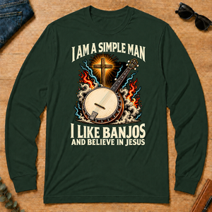 I Like Banjos & Believe In Jesus - forest-green - LST2D-ForestGreen
