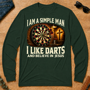 I Am Simple Man I Like Darts - forest-green - LST2D-ForestGreen