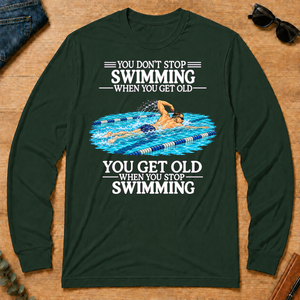 Old Man Don't Stop Swimming - forest-green - LST2D-ForestGreen
