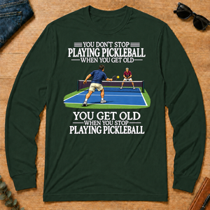 Old Man Don't Stop Pickleball - forest-green - LST2D-ForestGreen