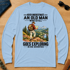 An Old Man Still Goes Exploring In His 70s - light-blue - LST2D-LightBlue