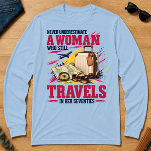 A Woman Still Travels In Her Seventies - light-blue - LST2D-LightBlue