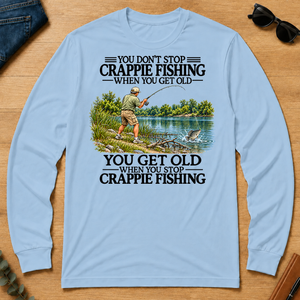 Don't Stop Crappie Fishing Vintage - light-blue - LST2D-LightBlue