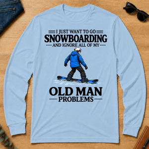 I Just Want To Go Snowboarding Vintage - light-blue - LST2D-LightBlue