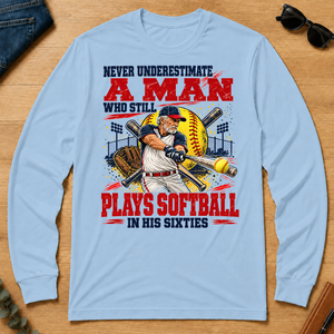A Man Still Plays Softball In His 80s - light-blue - LST2D-LightBlue