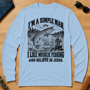 I like Muskie Fishing Believe In Jesus - light-blue - LST2D-LightBlue