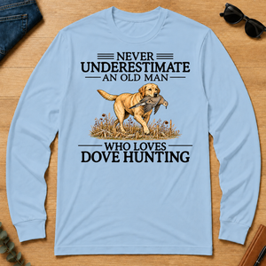 Never Underestimate An Old Man Who Loves Dove Hunting Art - light-blue - LST2D-LightBlue