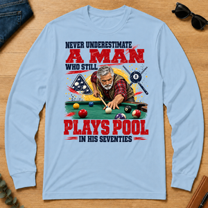 A Man Still Plays Pool In His 70s - light-blue - LST2D-LightBlue