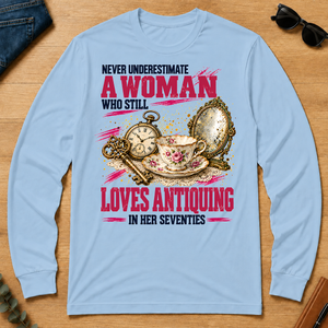 A Woman Still Loves Antiquing In Her Seventies - light-blue - LST2D-LightBlue