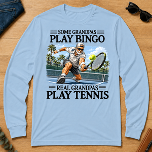 Some Grandpas Play Bingo Real Grandpas Play Tennis - light-blue - LST2D-LightBlue