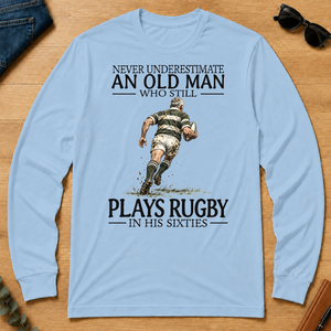 An Old Man Who Still Plays Rugby In His Sixties - light-blue - LST2D-LightBlue