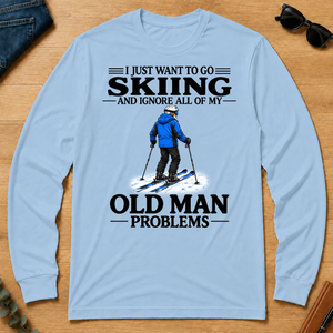 I Just Want To Go Skiing Vintage - light-blue - LST2D-LightBlue