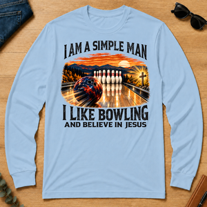 I Am Simple Man I Like Bowling - light-blue - LST2D-LightBlue