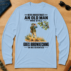 An Old Man Still Goes Birdwatching In His 70s - light-blue - LST2D-LightBlue
