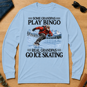 Some Grandpas Play Bingo Real Grandpas Go Ice Skating - light-blue - LST2D-LightBlue