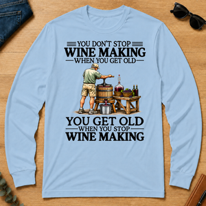 Don't Stop Wine Making Vintage Art - light-blue - LST2D-LightBlue