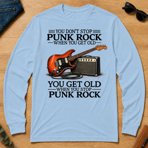 Don't Stop Playing Punk Rock Vintage Art - light-blue - LST2D-LightBlue