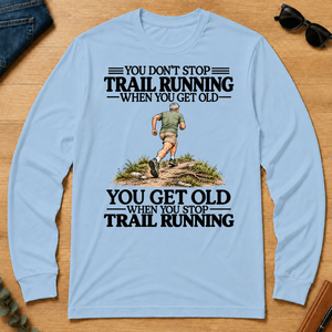 Don't Stop Trail Running Vintage Art - light-blue - LST2D-LightBlue