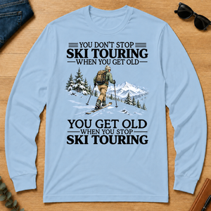 Don't Stop Ski Touring Vintage Art - light-blue - LST2D-LightBlue