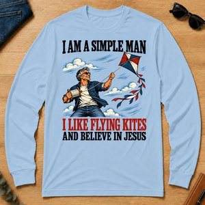I Like Flying Kites And Believe In Jesus - light-blue - LST2D-LightBlue