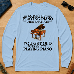 Don't Stop Playing Piano Vintage Art - light-blue - LST2D-LightBlue