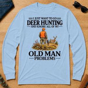 I Just Want To Go Deer Hunting Vintage - light-blue - LST2D-LightBlue