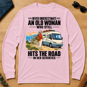 An Old Woman Still Hits The Road In Her 70s - light-pink - LST2D-LightPink