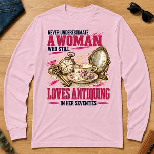 A Woman Still Loves Antiquing In Her Seventies - light-pink - LST2D-LightPink