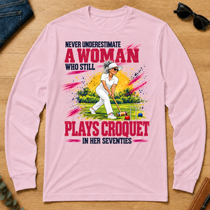 A Woman Still Plays Croquet In Her 70s - light-pink - LST2D-LightPink