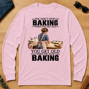 Vinatge You Get Old When You Stop Baking - light-pink - LST2D-LightPink