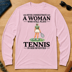 A Woman Still Plays Tennis In Her Seventies - light-pink - LST2D-LightPink