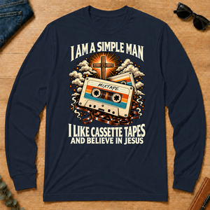 I Like Cassette Tapes & Believe In Jesus - navy - LST2D-Navy