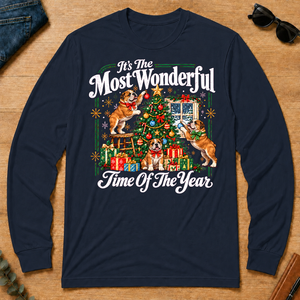 Wonderful Christmas Bulldog - navy - LST2D-Navy