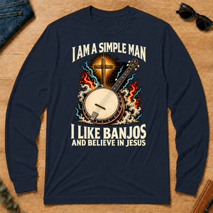 I Like Banjos & Believe In Jesus - navy - LST2D-Navy