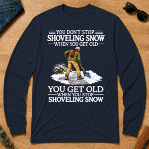 Old Man Don't Stop Shoveling Snow - navy - LST2D-Navy