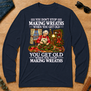Old Woman Don't Stop Making Wreaths - navy - LST2D-Navy