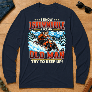 I Know I Snowmobile Like An Old Man - navy - LST2D-Navy