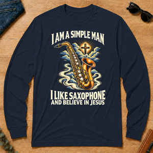 I Like Saxophone & Believe In Jesus - navy - LST2D-Navy