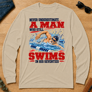 A Man Still Swims In His 70s - sand - LST2D-Sand
