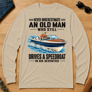 An Old Man Still Drives A Speedboat In His 70s - sand - LST2D-Sand