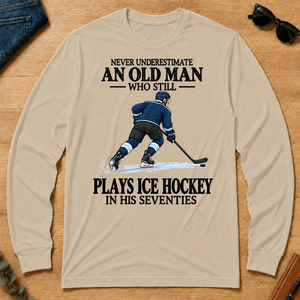 An Old Man Still Plays Ice Hockey In His Seventies - sand - LST2D-Sand