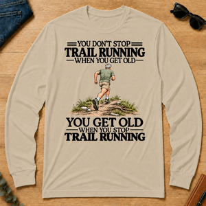 Don't Stop Trail Running Vintage Art - sand - LST2D-Sand