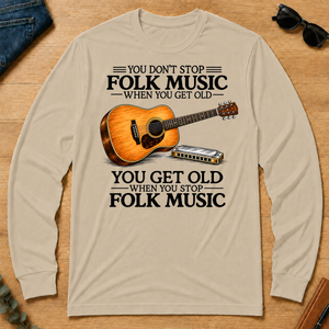 Don't Stop Playing Folk Music Vintage Art - sand - LST2D-Sand
