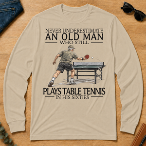 An Old Man Who Still Plays Table Tennis In His Sixties - sand - LST2D-Sand