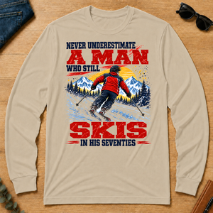 A Man Still Skis In His 70s - sand - LST2D-Sand