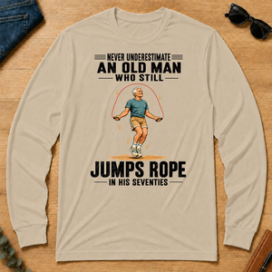 Never Underestimate An Old Man Jumps Rope In His 70s - sand - LST2D-Sand