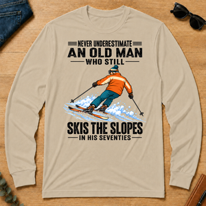 Never Underestimate An Old Man Still Skis The Slopes In His 70s - sand - LST2D-Sand